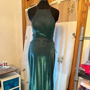 Elegant Green Halter Dress